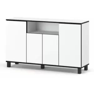 Best4D Cabinet Storage Dresser 140x80x35cm with White Mat Front - Body Colour White Mat