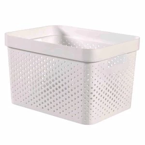 Curver Infinity Recycled Storage Basket 17 Litre, White