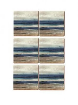 Creative Tops Abstract Ocean View Coasters ; Set Of 6