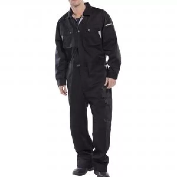 Click Premium Hardwearing Polycotton Boilersuit Black 52"