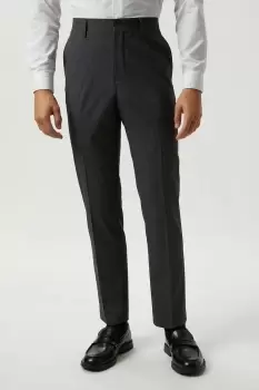 Mens Skinny Fit Grey Grid Check Suit Trousers
