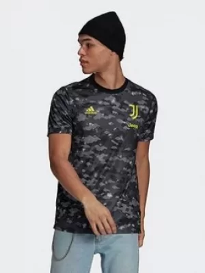 adidas Juventus Pre-match Jersey, Grey/Black, Size L, Men