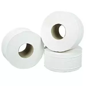 2Work Mini Jumbo Toilet Roll 2-Ply White 92mmx200m Core 76mm Pack of