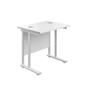 800 X 600 Twin Upright Rectangular Desk White-white