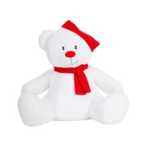 Mumbles Zippie Christmas Teddy Bear (One Size) (White/Red)