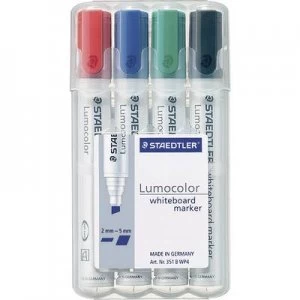 Staedtler 351 B WP4 Lumocolor 351 B Whiteboard marker Blue, Green, Red, Black 4 pcs/pack