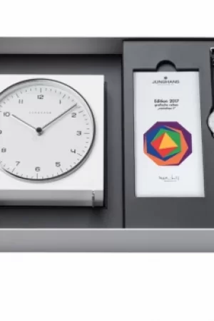 Mens Junghans Max Bill 2017 Edition Clock Gift Set Alarm 363/2715.00