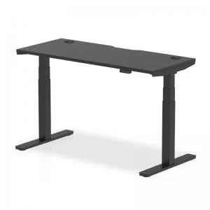 Air Black Series 1400 x 600mm Height Adjustable Desk Black Top with