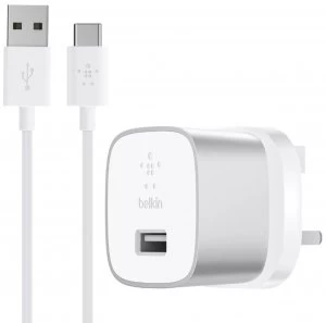 Belkin Wall Charger with USB-A to USB-C Cable - Silver