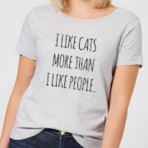 I Like Cats More Than People Womens T-Shirt - Grey - 4XL