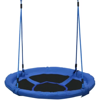 40" / 100cm Tree Swing Round Kids Nest Swing Seat for Outdoor Backyard Garden Play Activity Blue - Homcom
