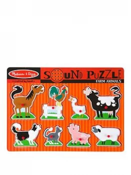 Melissa & Doug Farm Animals Sound Puzzle, One Colour