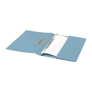 5 Star Foolscap Transfer Spring File With Pocket 285gsm Blue Pack of 25