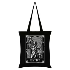 Deadly Tarot Justice Tote Bag (One Size) (Black/White)