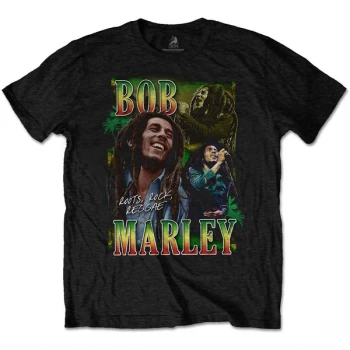 Bob Marley - Roots, Rock, Reggae Homage Unisex X-Large T-Shirt - Black