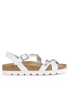 Geox Brionia Jewel Sandals, White, Size 6, Women