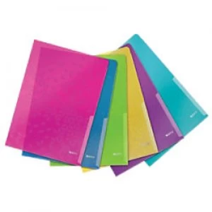 Leitz WOW Folders A4 Assorted Recyclable PP 200 Micron Pack of 6