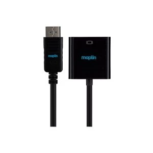 Maplin Premium Displayport to VGA Female Connector Port Cable 0.23m