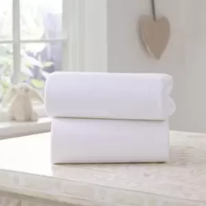 Clair De Lune Fitted Sheet Twin Pack Cot White