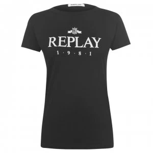 Replay 1981 Logo T Shirt - Black 099