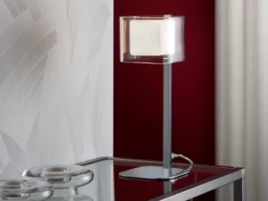 Cube Table Lamp Chrome Glass, G9