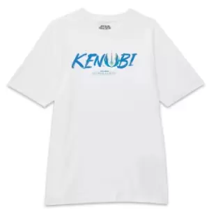 Star Wars Kenobi Painted Font Oversized Heavyweight T-Shirt - White - XXL