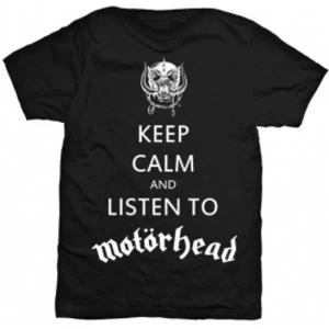 Motorhead Keep Calm Mens Black T Shirt: Small