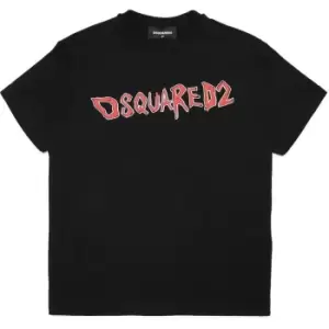 DSQUARED2 Boy'S Graffiti Logo T Shirt - Black