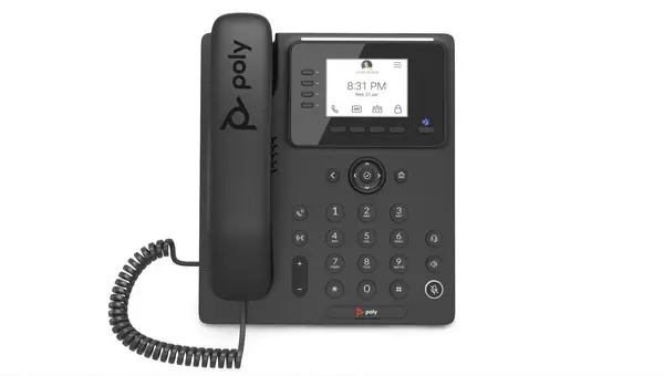 POLY CCX 350 Power over Ethernet VoIP Phone for Microsoft Teams No PSU