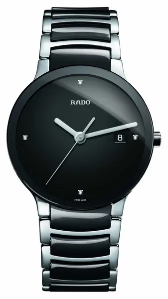 RADO R30934712 Centrix Diamonds High-Tech Ceramic Black Dial Watch