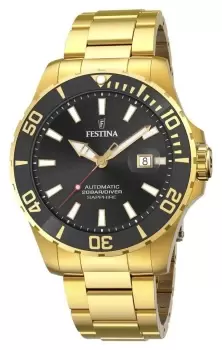 Festina F20533/2 Mens Black Dial Gold Plated Bracelet Watch