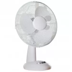 Daewoo COL1567GE 12" Oscillating Table Fan in White 3 Speeds