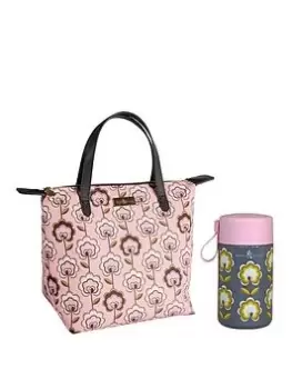 Beau & Elliot 'Boho' Insulated Luxury Lunch Tote - Flower Design (7Litre) + Stainless Steel Insulated Food Flask (500Ml)