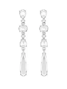 Mood Silver Crystal Open Stone Linear Drop Earrings, Silver, Women