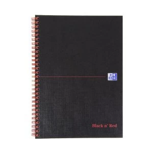 Black n Red B5 Matt Hardback Wirebound Notebook 90gm2 140 Pages Ruled Pack 5