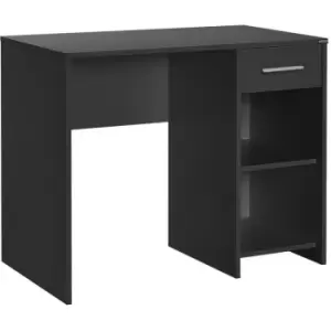 Dark Anthracite Grey Home Office Desk with Storage - Anthracite Grey - Fwstyle