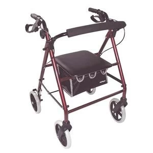 Aidapt Lightweight Rollator In Red With Bag
