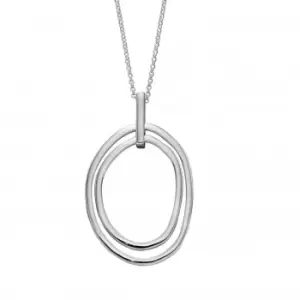 Sterling Silver Organic Double Hoop Pendant P4864