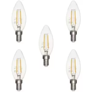 Light Bulb E14 Small Edison Screw 4W LED Candle Warm White - 5 Pack - Litecraft