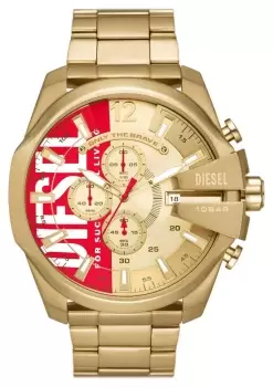 Diesel DZ4642 Mega Chief (51mm) Gold and Red Dial / Gold- Watch