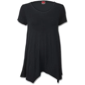 Urban Fashion Smock - Tunic Casual Womens X-Large Short Sleeve Top - Black