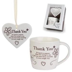 Said with Sentiment Ceramic Mug & Heart Gift Sets Thank You