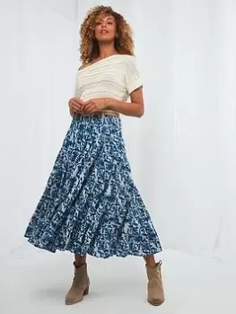 Joe Browns Beautiful Batik Boho Skirt -blue, Blue, Size 8, Women