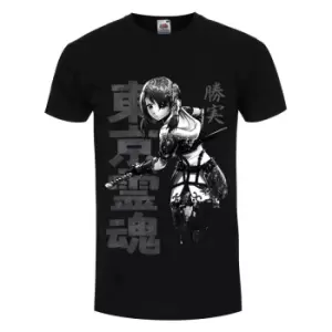 Tokyo Spirit Mens Katsumi Monochrome T-Shirt (3XL) (Black)