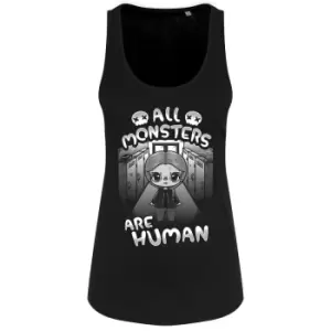 Mio Moon Womens/Ladies All Monsters Are Human Tank Top (L) (Black/White)