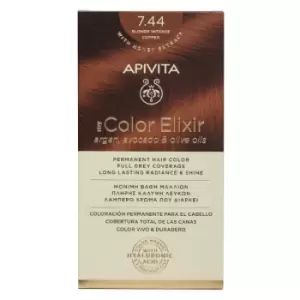 Apivita My Color Elixir Permanent Hair Color 7.44 Blonde Intense Copper