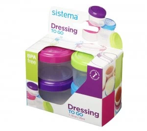 Sistema Round 0.35 litres Dressing Pots Pack of 4 Pink