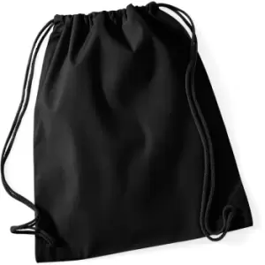 Westford Mill - Cotton Gymsac Bag - 12 Litres (One Size) (Black)