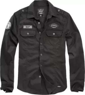 Brandit Luis Vintage Shirt, black, Size L, black, Size L