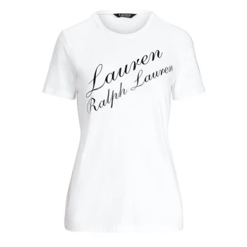 Lauren by Ralph Lauren Katlin Short Sleeve T Shirt - White Logo